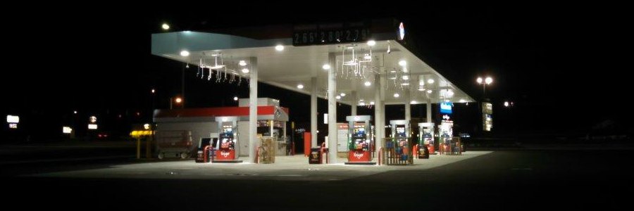 New Fuel Station at Night